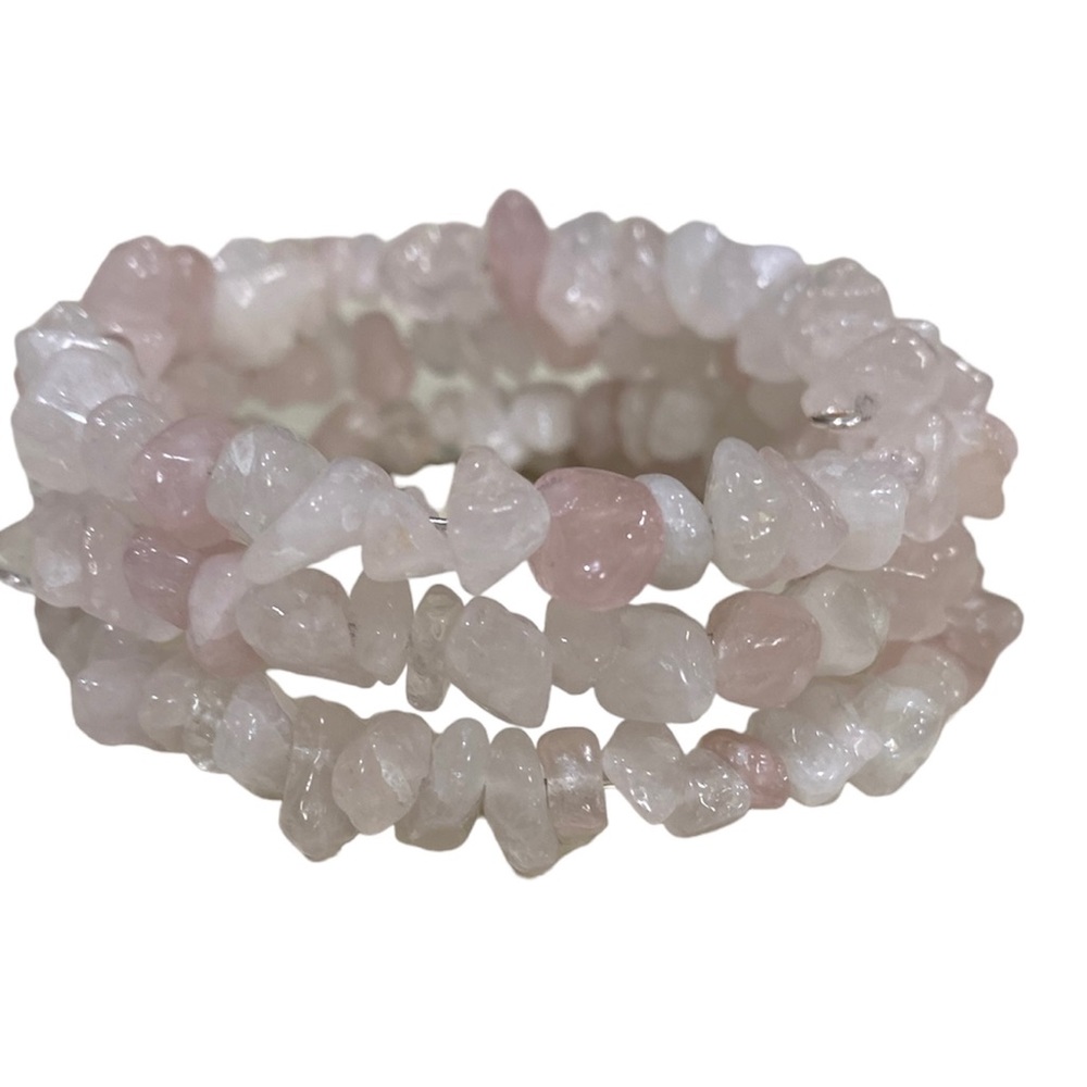 Handcrafted wrap bracelet with rose quartz